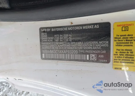 2019 BMW 430I из США, поврежденный, VIN WBA4W3C5XKAF93209